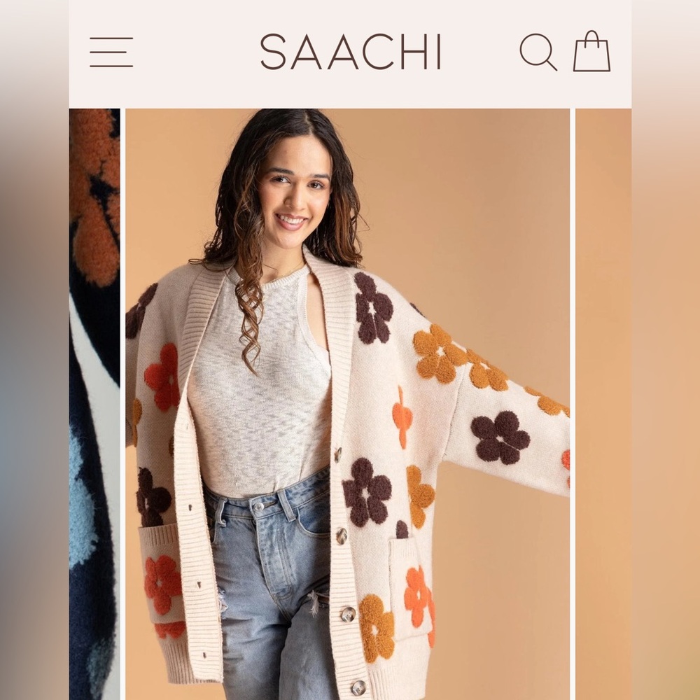 SAACHI -  Floral Knit Cardigan